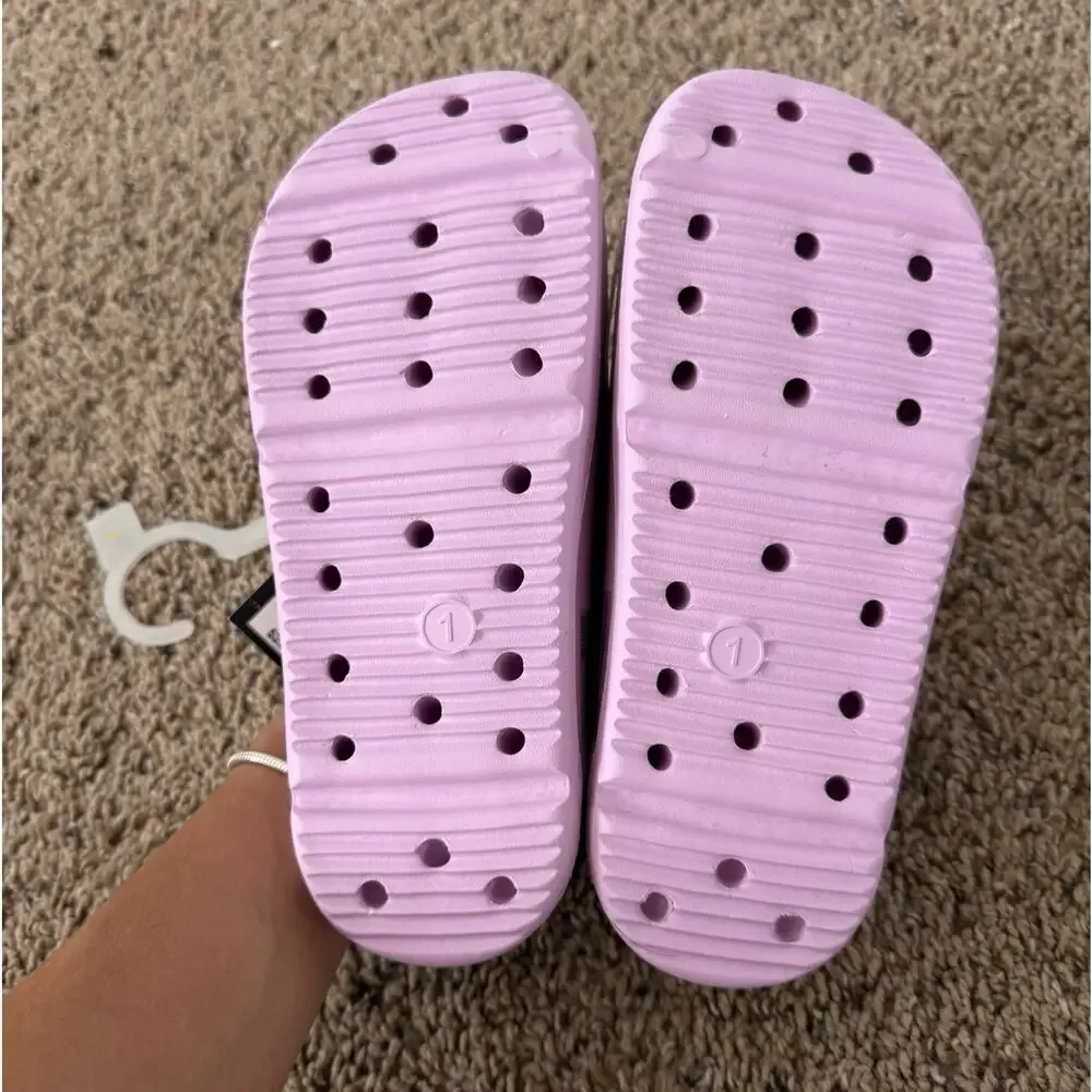 Art Class Girls Platform Slide Sandals Lilac Pink Size 1 Youth NWT Lightweight